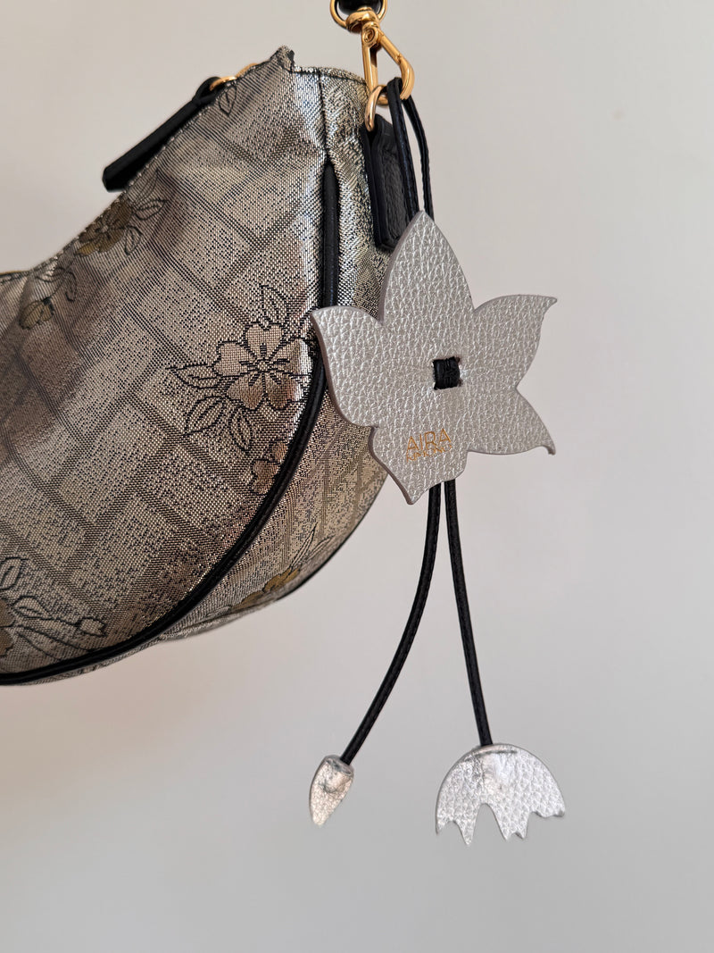 AIKO BAG Silver and Gold Sakura from Japanese Obi sash