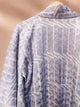 Kimono Ice Light Blue Shibori Stripes in Silk
