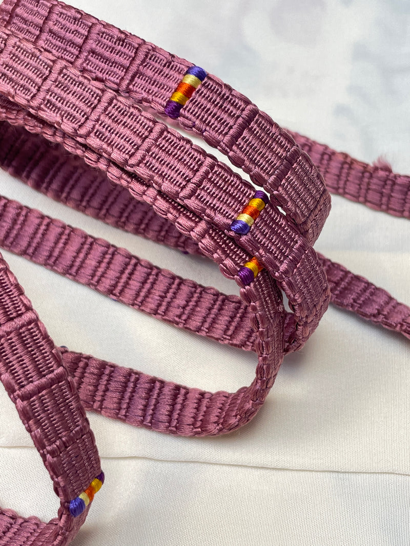 Obijime Belt Plum with Colorful Details in Silk