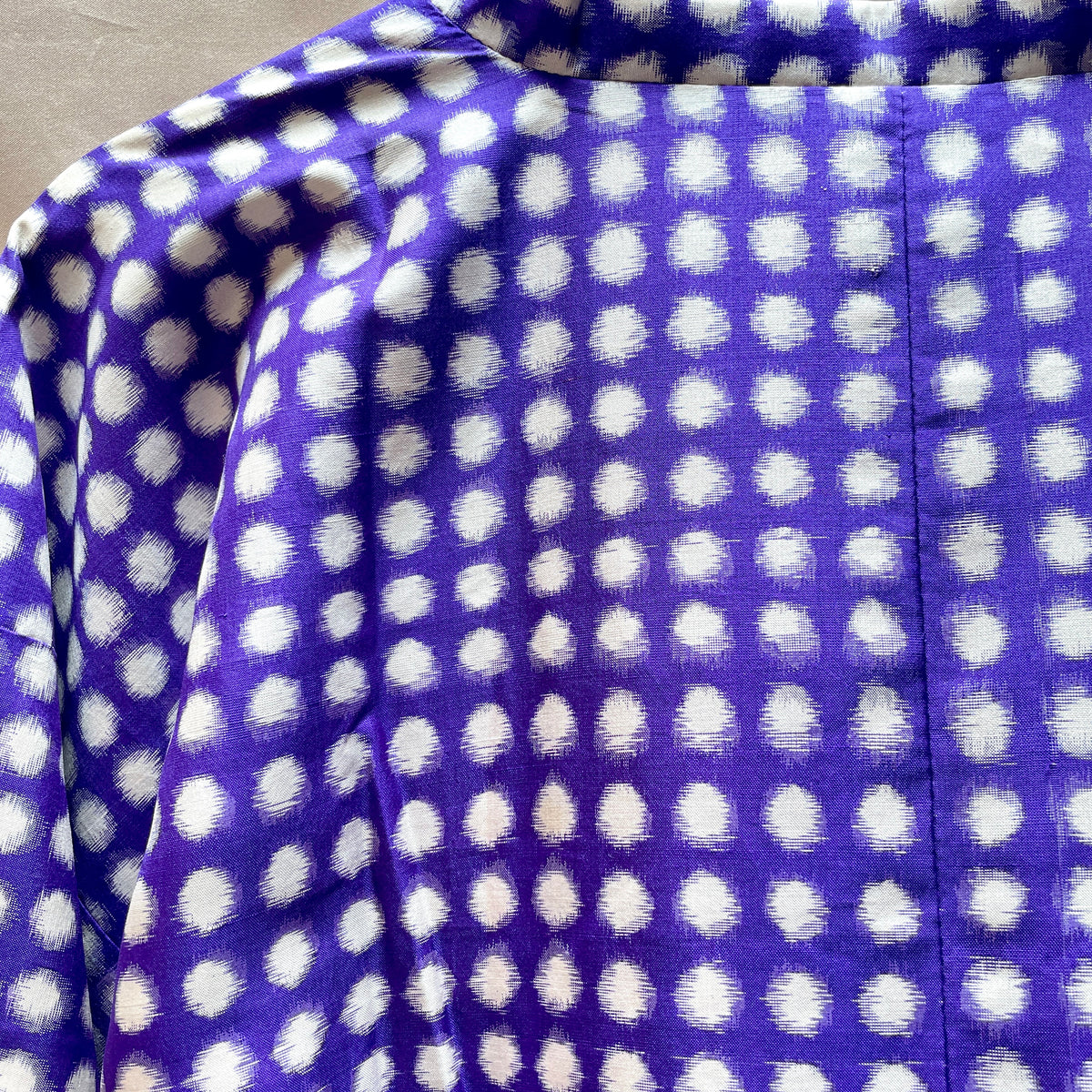 Michiyuki Jacket Antique Polka Dots in Purple in Tsumugi Silk