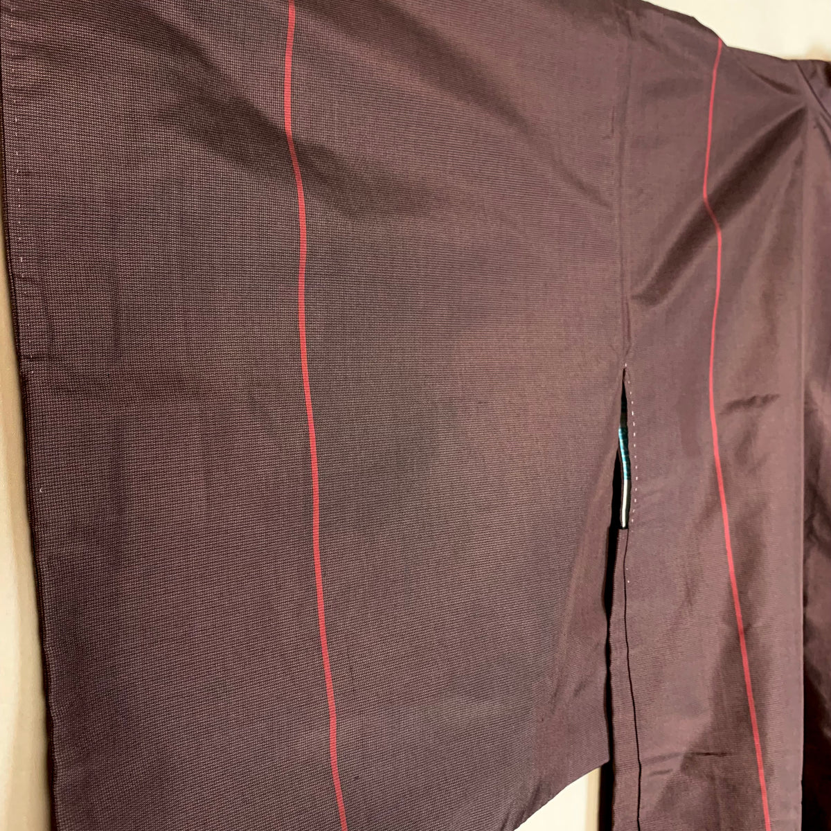Haori Brown with Red Lines and Blue Interior