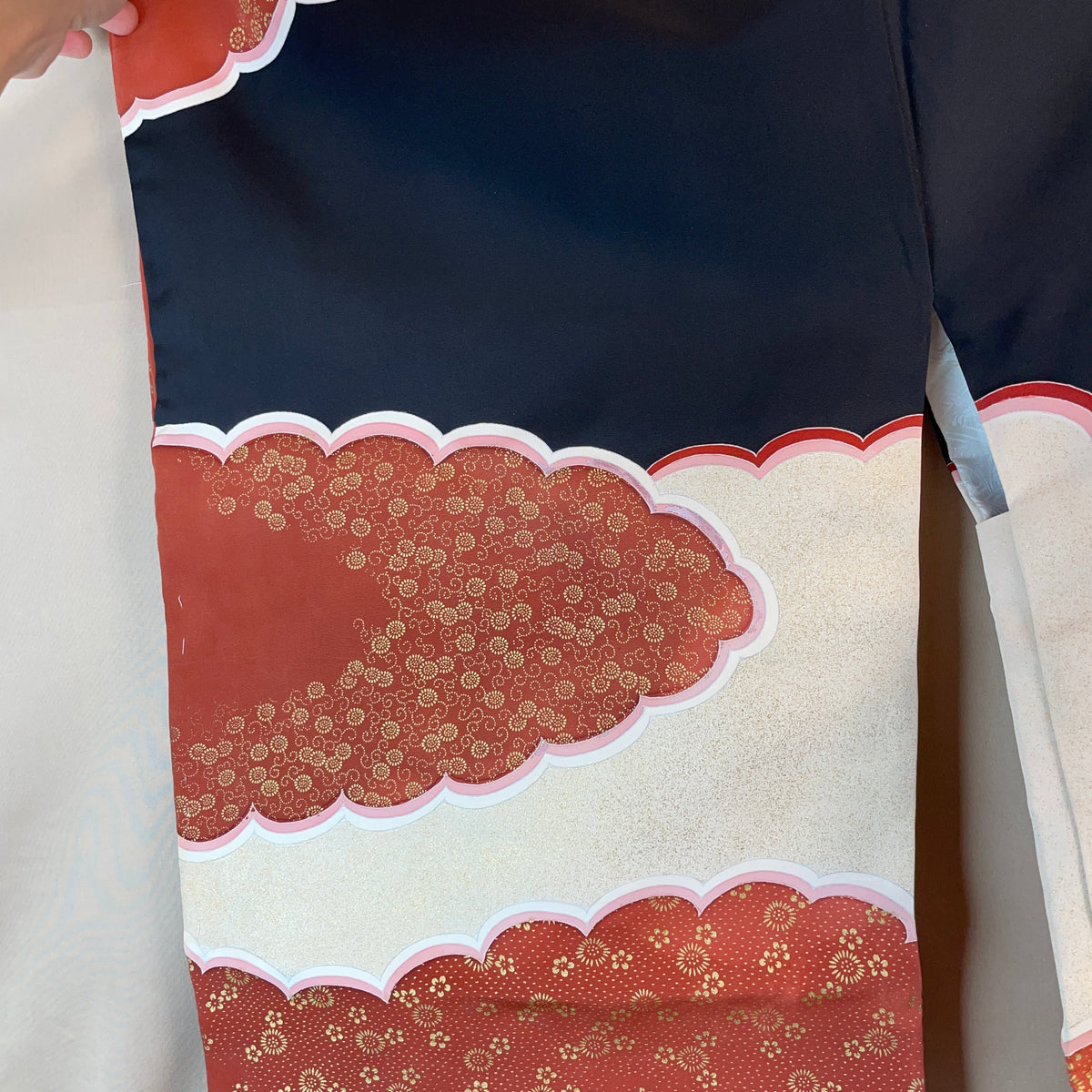 Haori Black and Pink Clouds