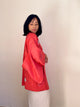 Haori Coral Pink with Hawaian Flowers in Silk