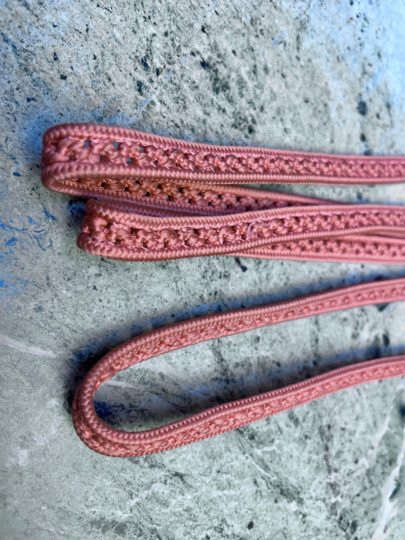 Obijime Belt Flat Braided in Mauve Pink Silk
