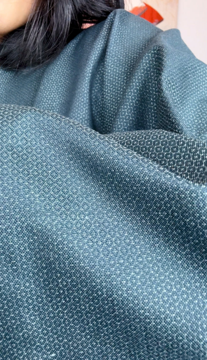 Haori Mens Dark Grey Tsumugi Technique with Shisa Lion interior in Woven Silk