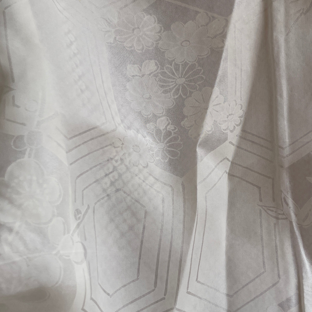 Haori Clouds Grey in Shibori Technique in Silk