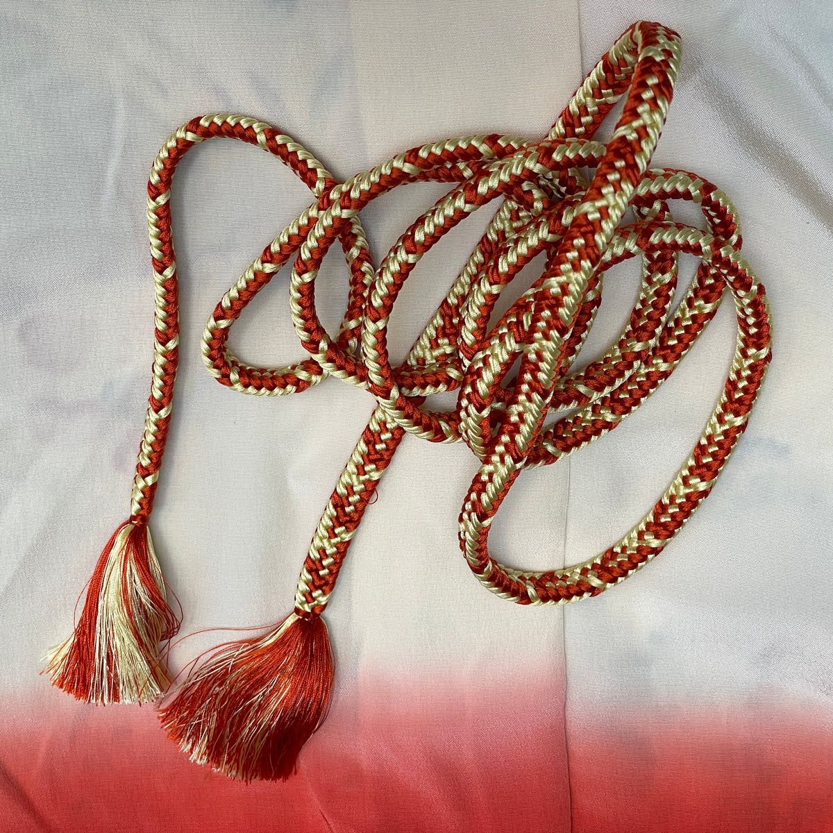 Obijime Flat Braided Orange and Yellow