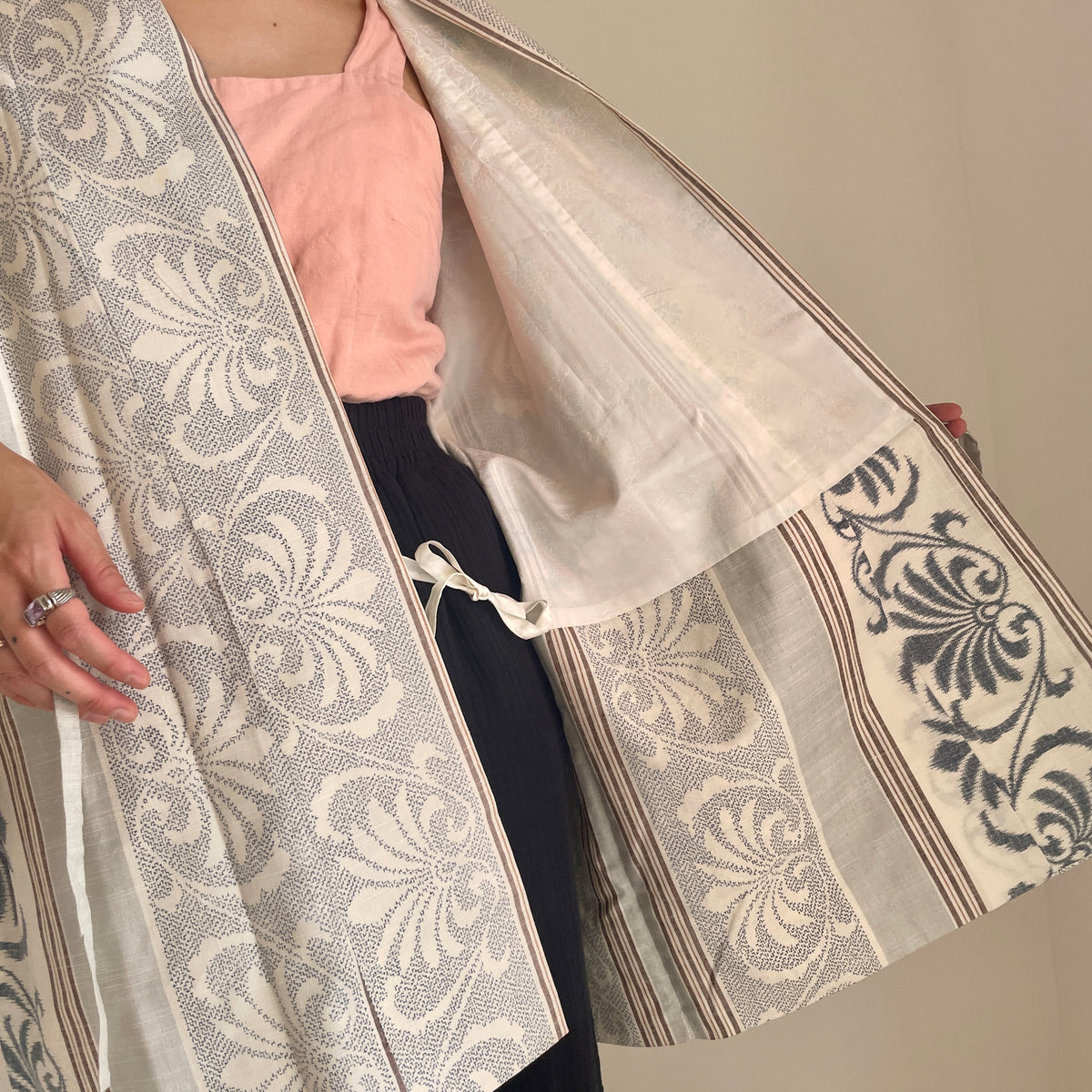Haori Envelope Porcelain Blue Grey in Tsumugi Silk