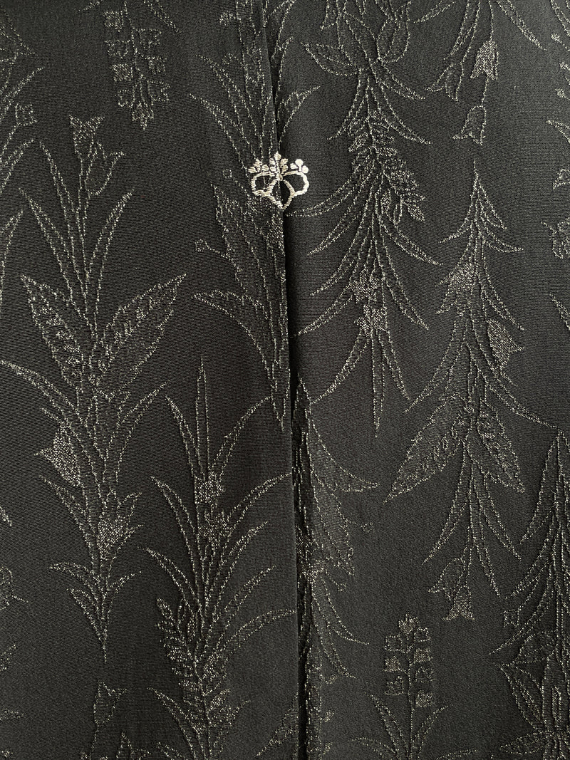 Haori Black with Black Metallic Embroidery in Silk