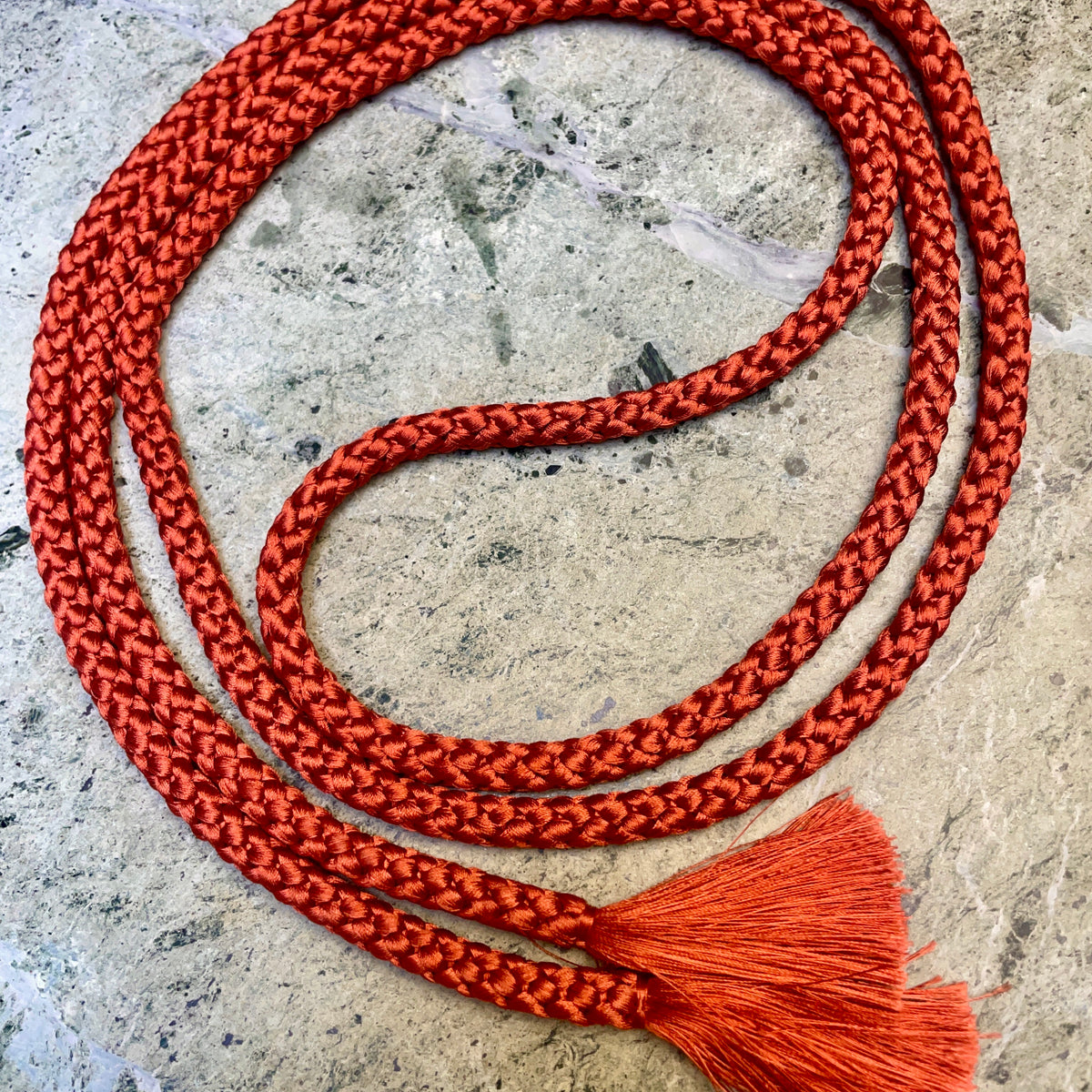 Obijime Belt Round in Red Clay Silk