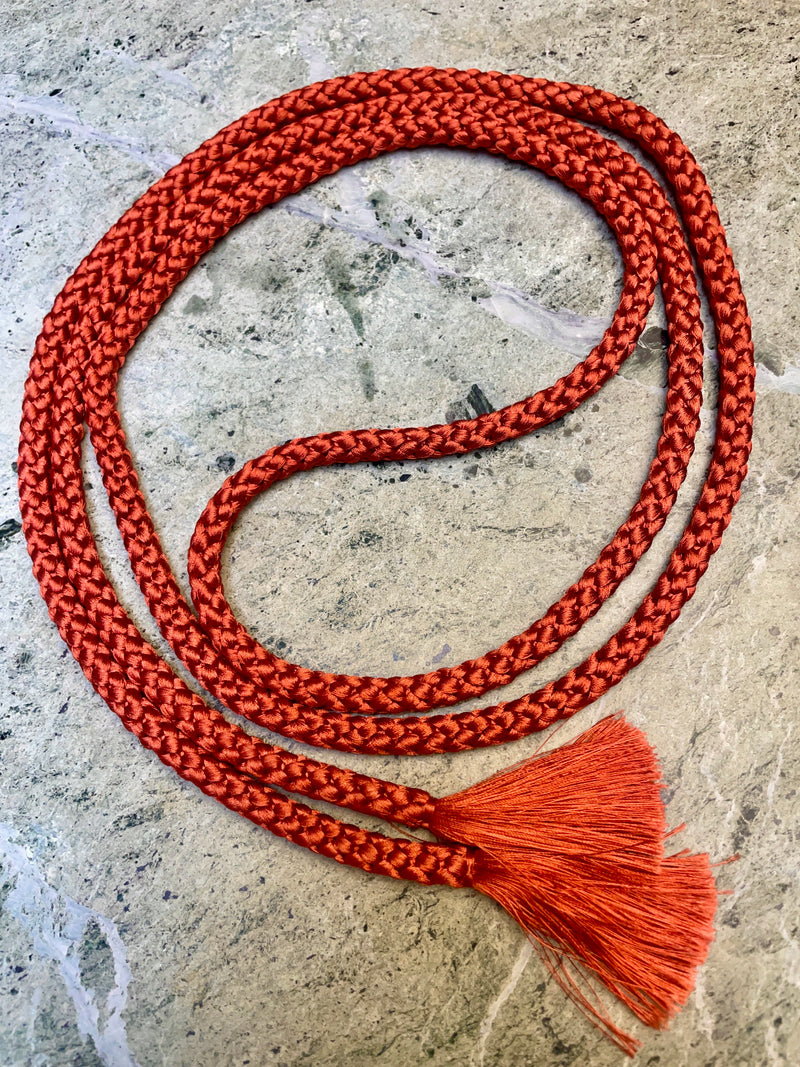 Obijime Belt Round in Red Clay Silk