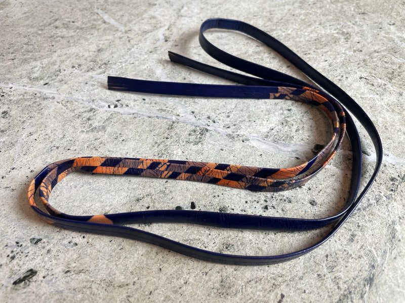 Obijime Leather in Blue and Orange