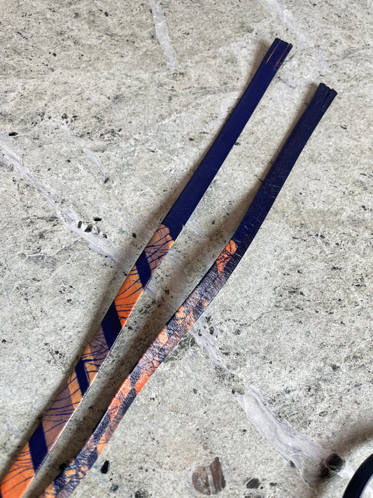 Obijime Leather in Blue and Orange