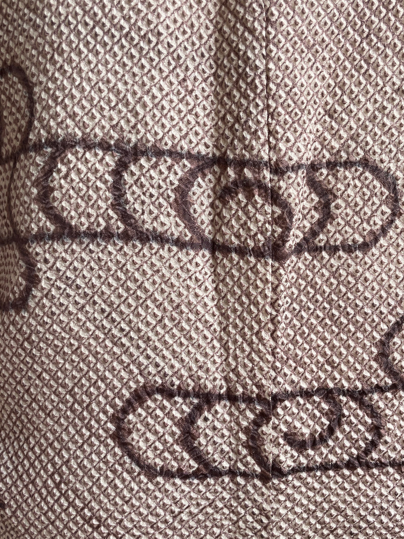 Haori Clouds Grey in Shibori Technique in Silk