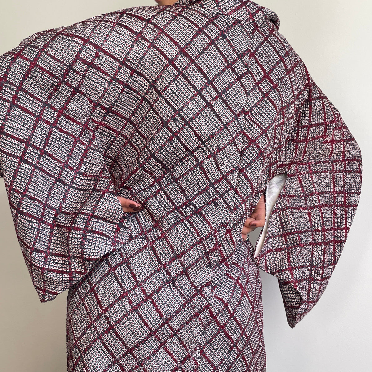 Haori in Shibori Technique Purple Silk