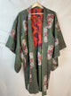Haori Meisen Moss Green with Daruma Red Interior in Silk