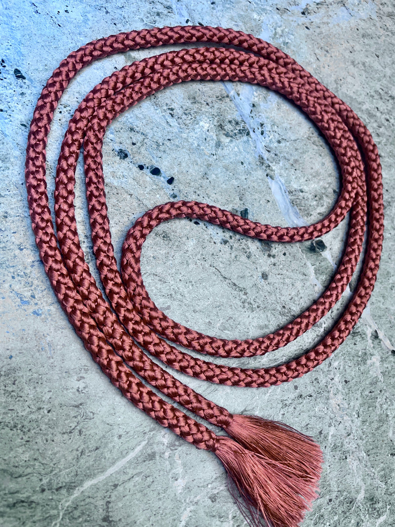 Obijime Belt Round in Red Clay Silk