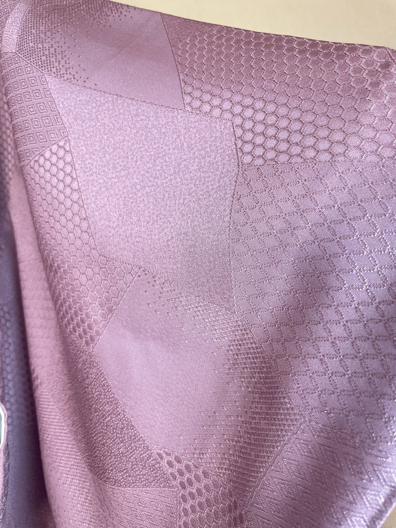 Haori Lavander Lilac with Geometric Patterns in Silk