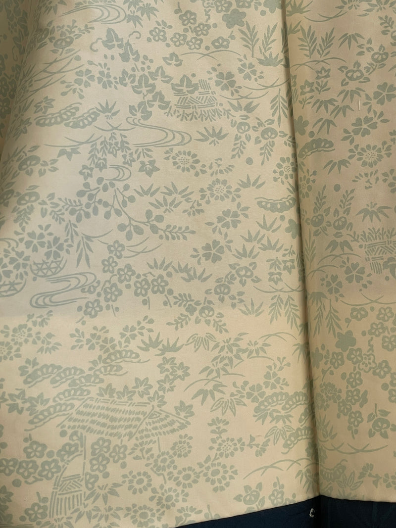 Haori Asahona Pattern in Dark Blue Silk