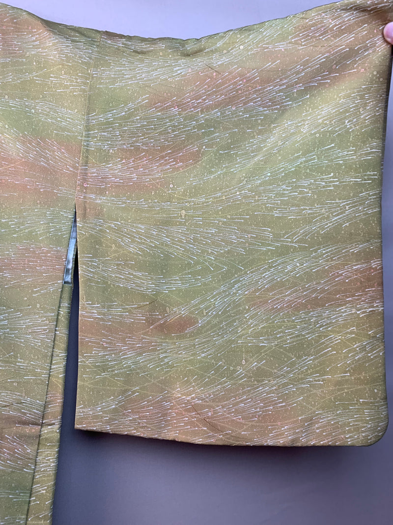 Haori Maccha with Textures in SIlk