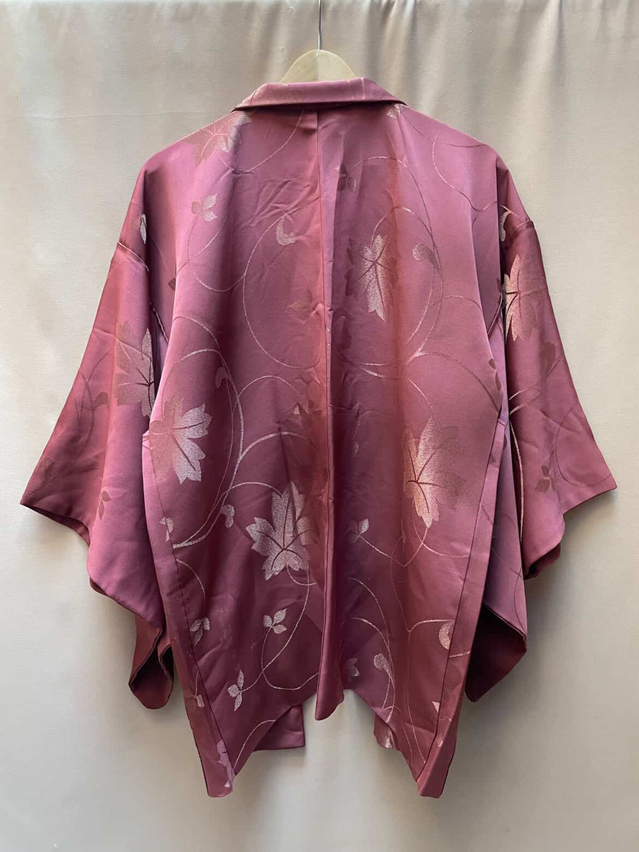 Haori Mauve with Metallic Embroideries in Silk