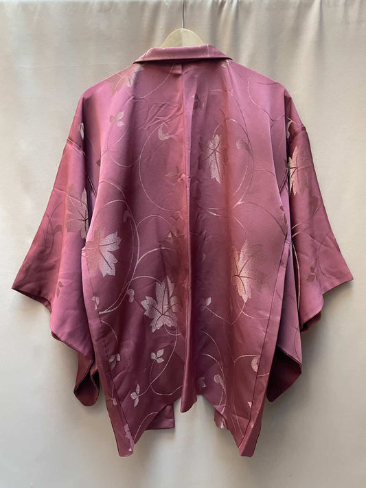 Haori Mauve with Metallic Embroideries in Silk