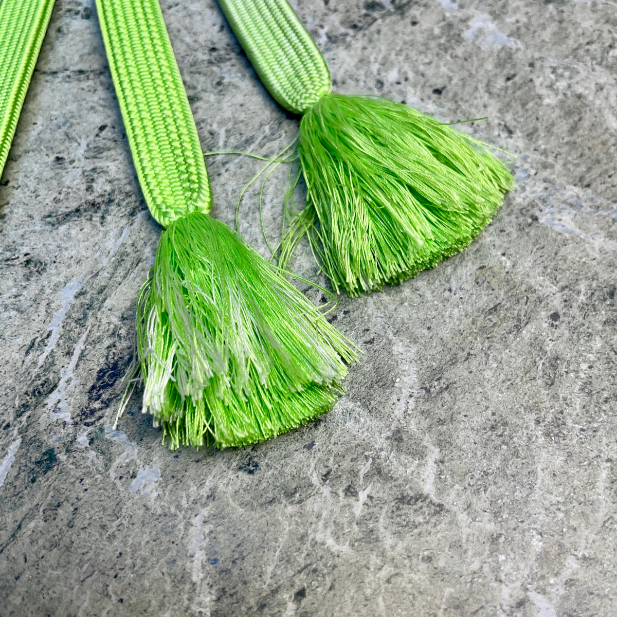 Obijime Belt Flat Lime Green and White