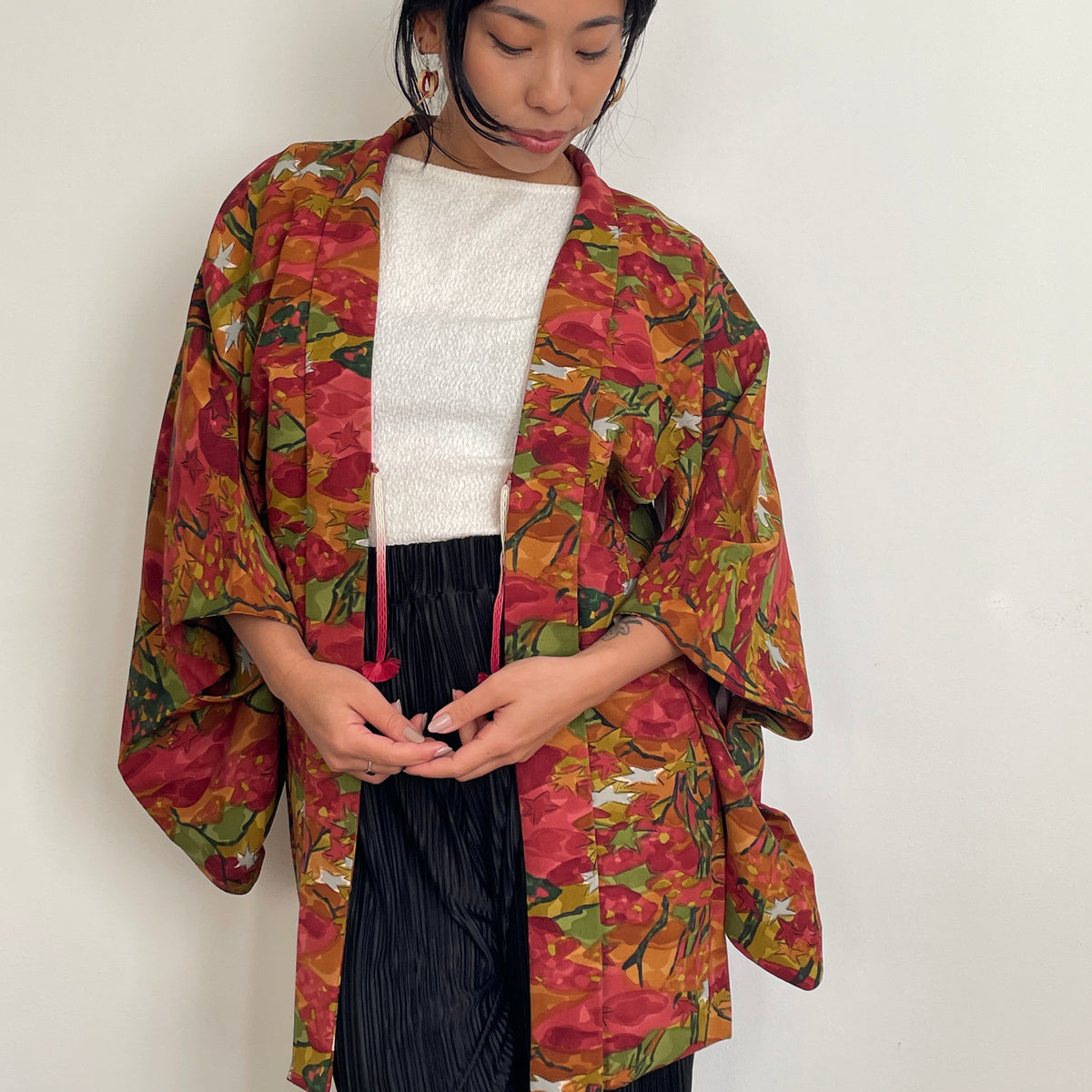 Haori Painted Red Autumn Momiji