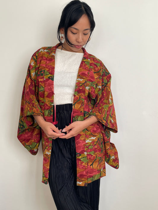 Haori Painted Red Autumn Momiji