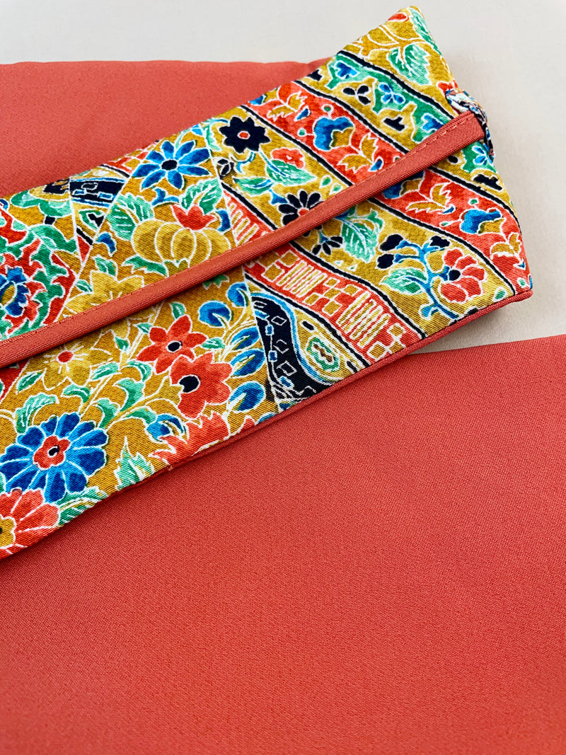 Asymmetrical Belt Made from Kimono Silk Fabric Jardin