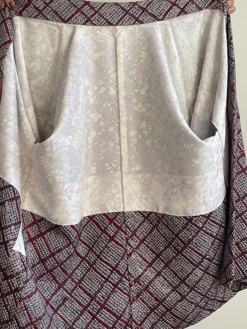 Haori in Shibori Technique Purple Silk