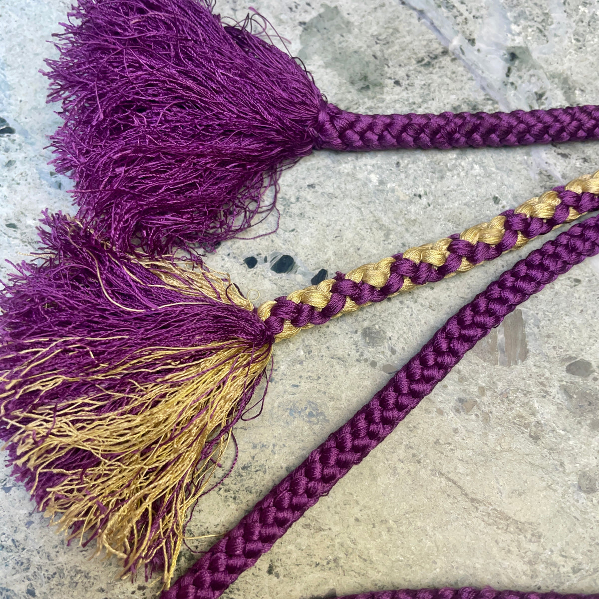 Obijime Round Purple and Gold in Silk