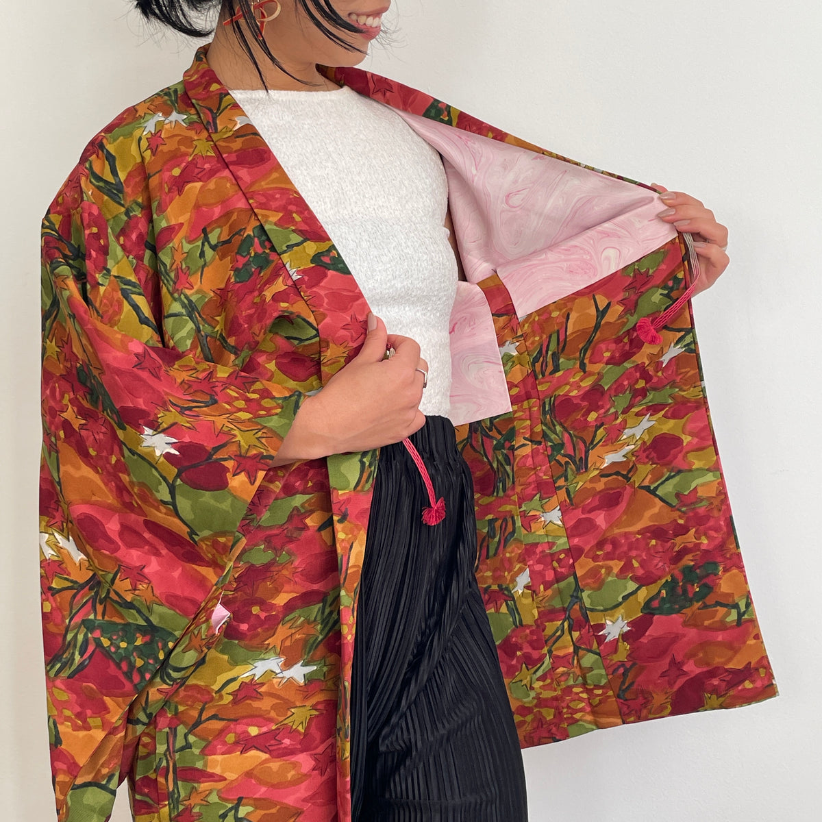 Haori Painted Red Autumn Momiji