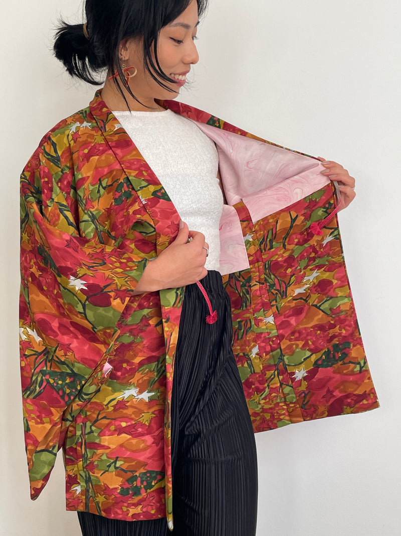 Haori Painted Red Autumn Momiji