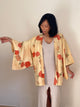 Haori Yellow Cream with Hand-painted Flowers in Silk