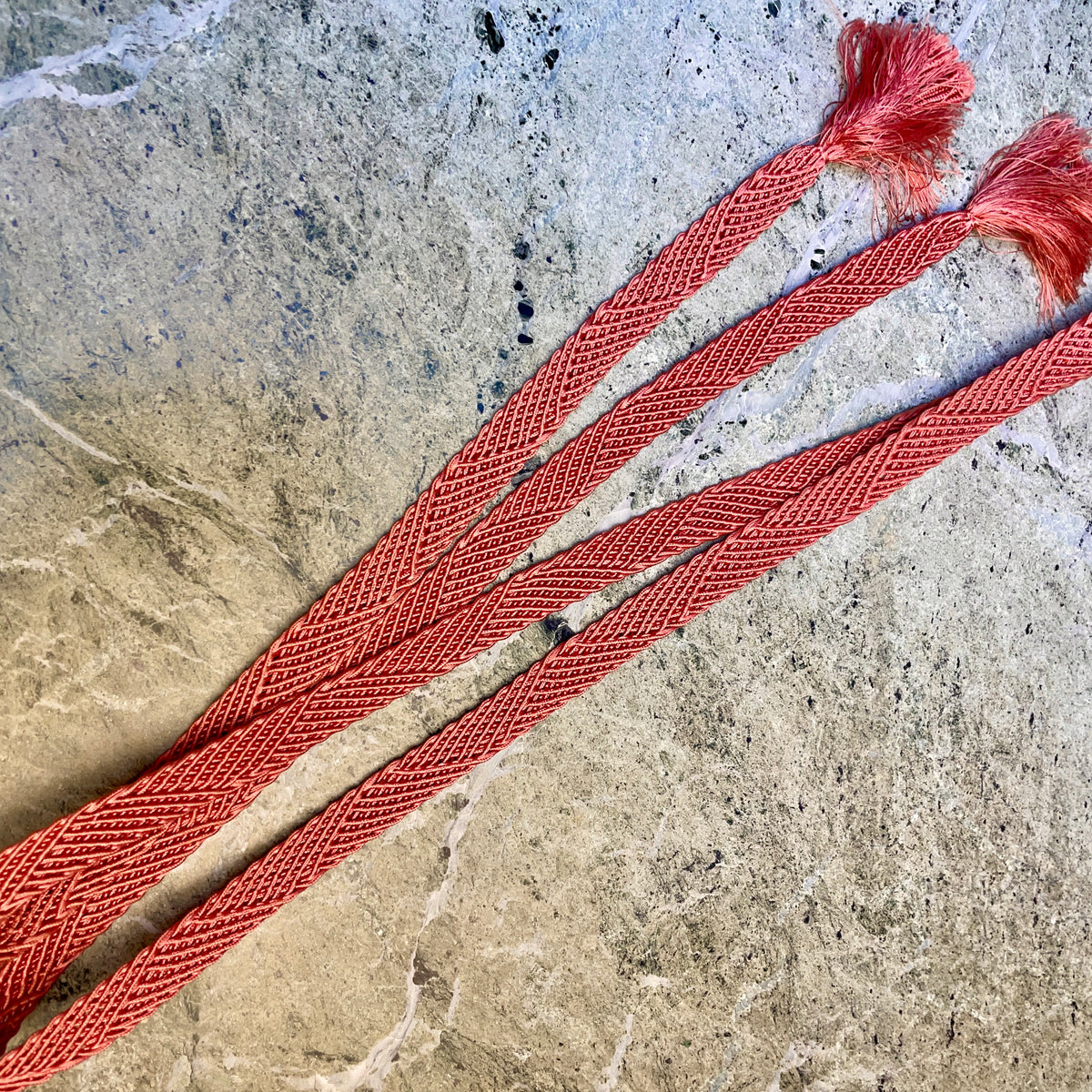 Obijime Belt Flat Braided in Mauve Pink Silk