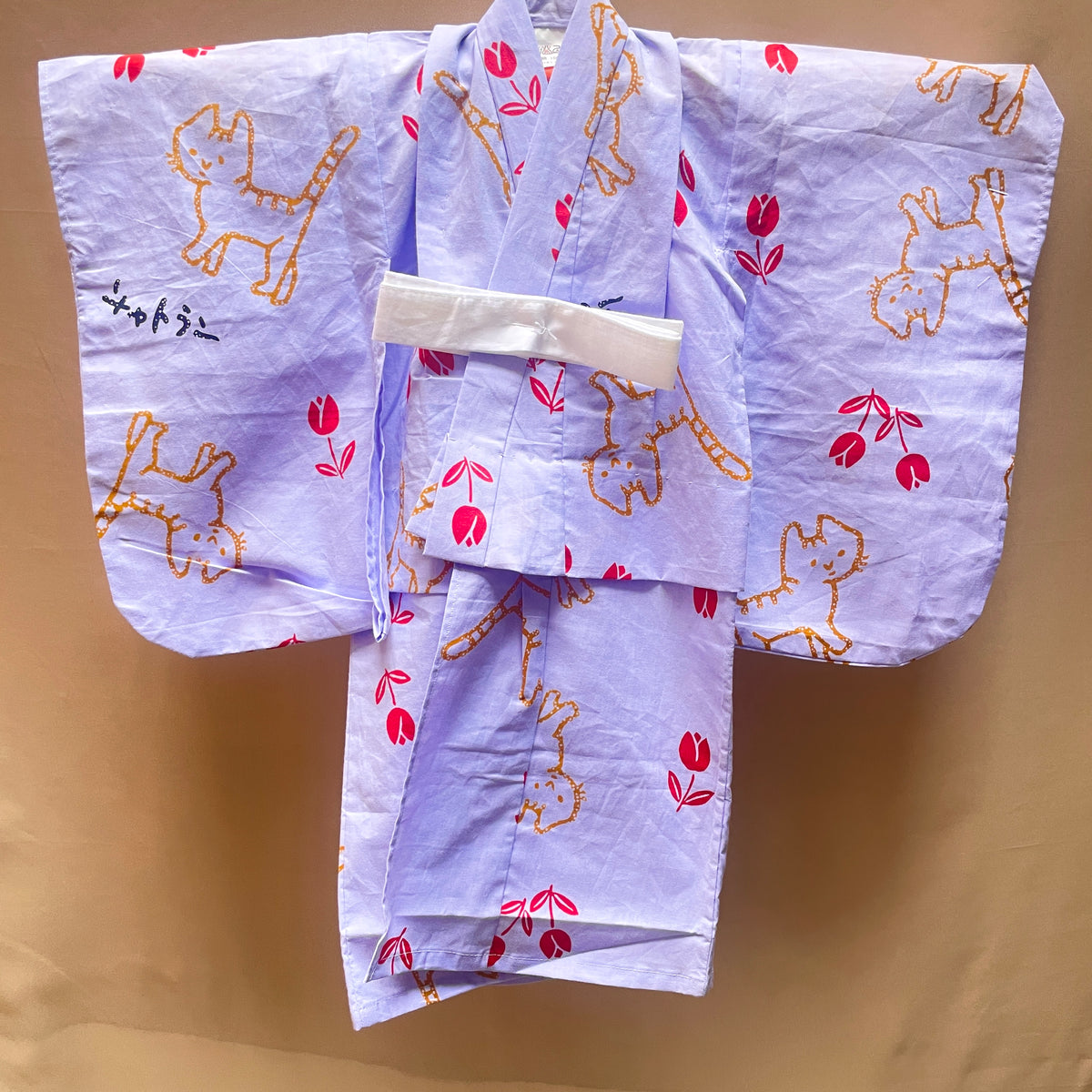 Kids Yukata in Purple Cotton