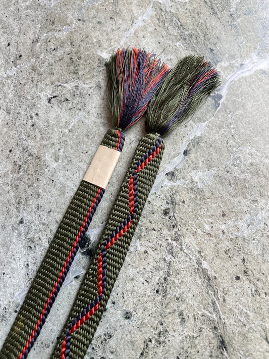 Obijime flat green w/ red and blue details