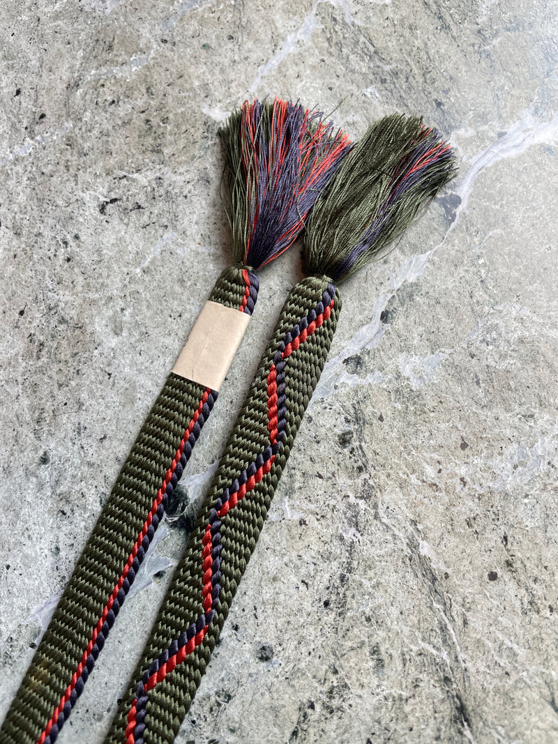 Obijime flat green w/ red and blue details