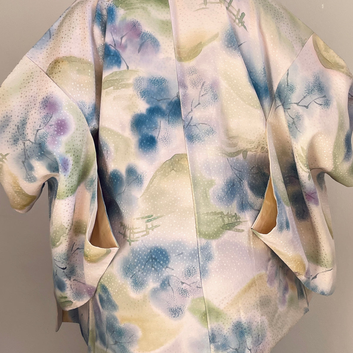 Haori Dreamy Watercolor Garden in Silk