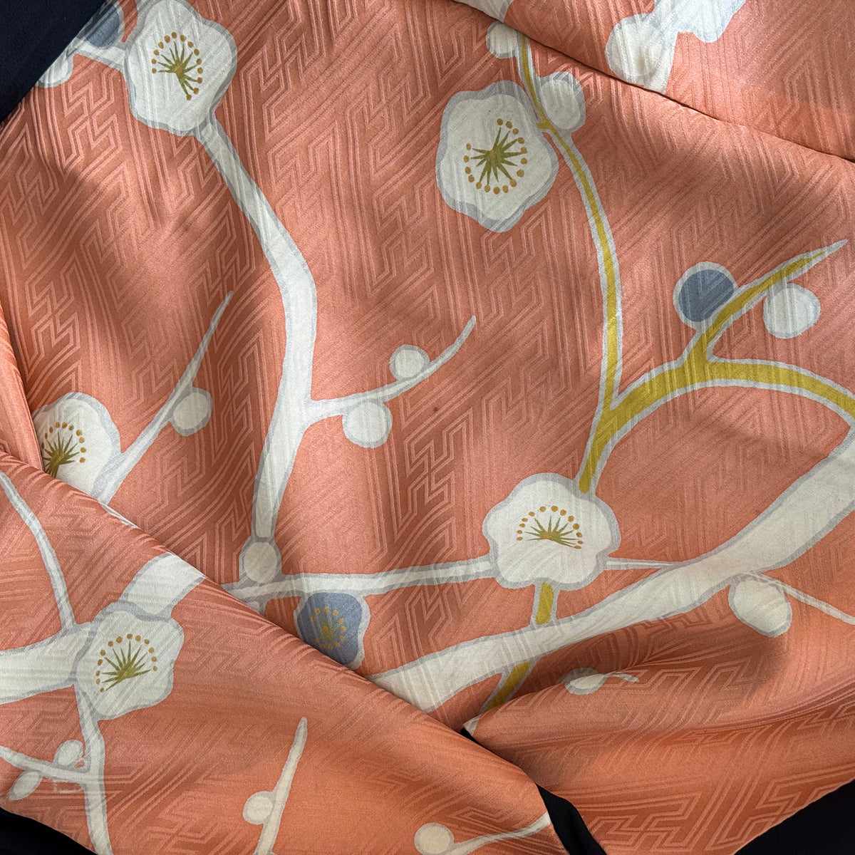 Kimono Mens Grey and Haori Black with Sakura interior