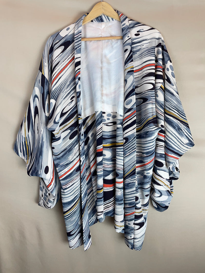 Haori Ink Ripples with Gold Details