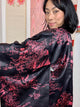 Haori Black with Pink Japanese Houses in Silk