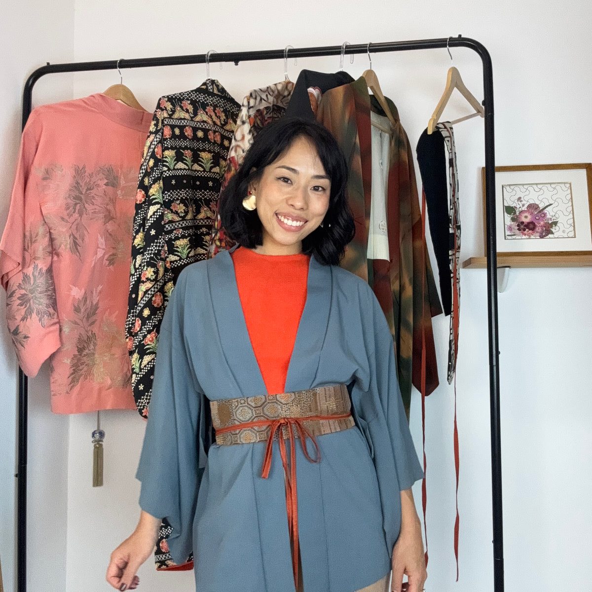 Haori Sheer Petrol Takashimaya in Silk