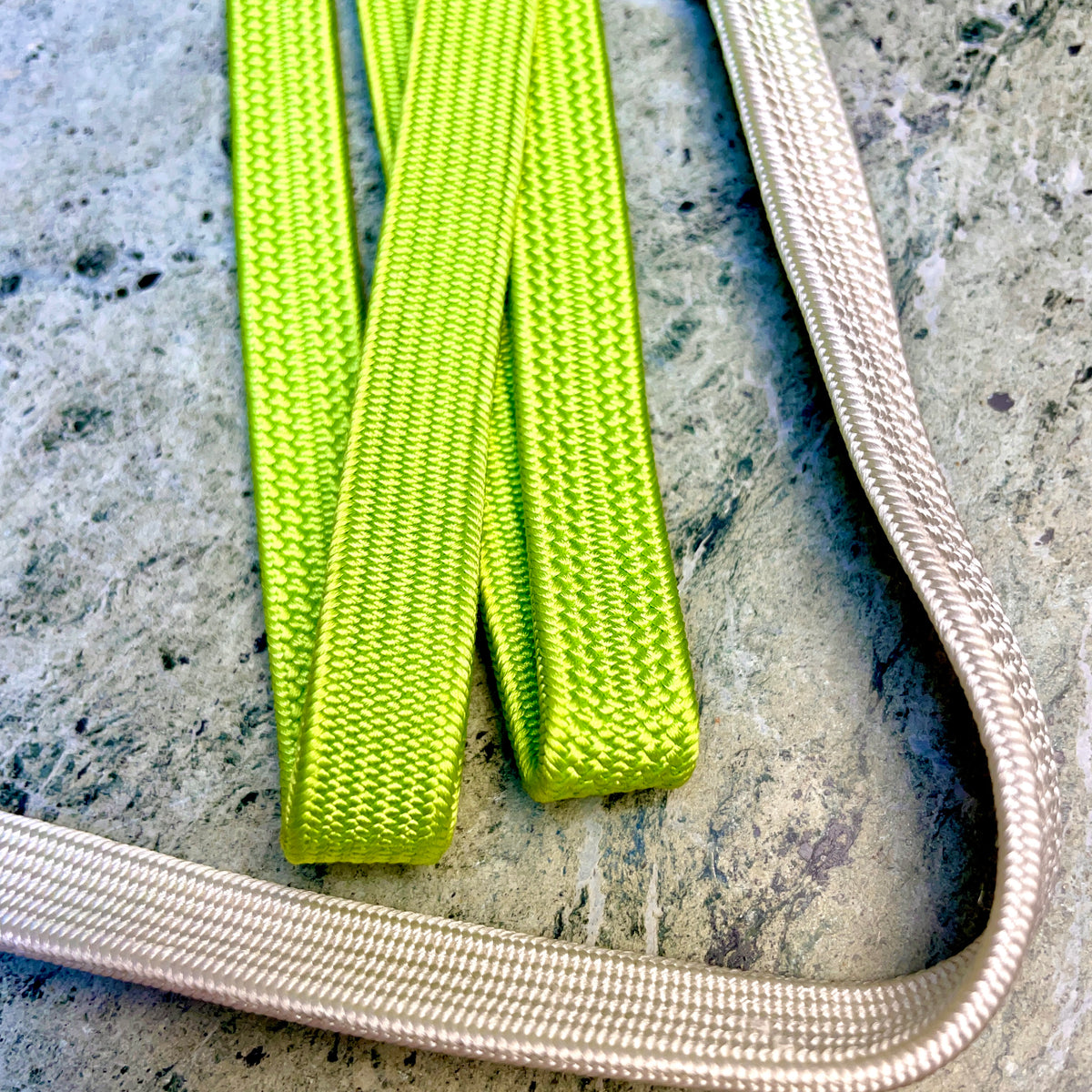 Obijime Belt Flat Lime Green and White