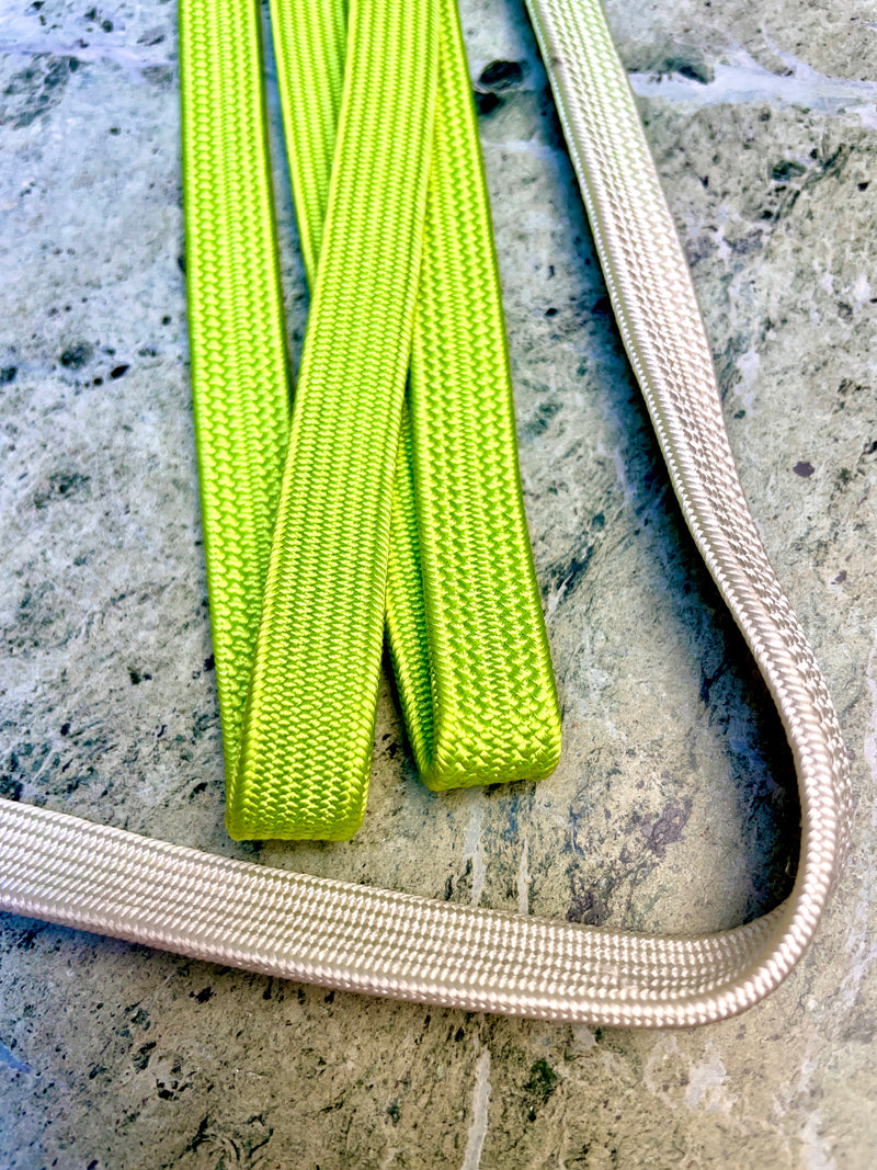 Obijime Belt Flat Lime Green and White