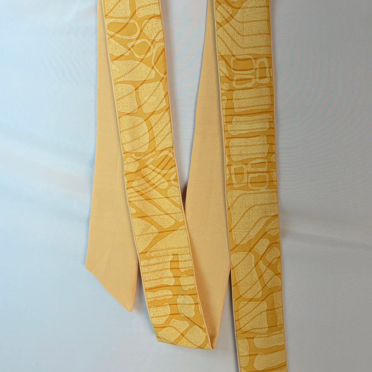 Kimono Mustard Yellow Lines and Forms in Silk with Belt