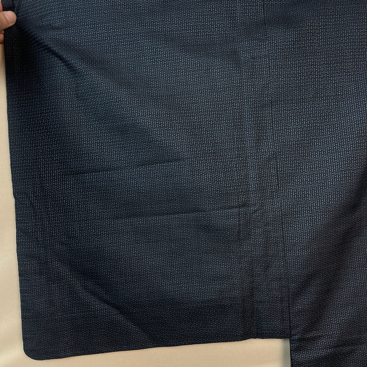 Haori Mens Dark Blue Oshima Tsumugi Silk with Painted Interior