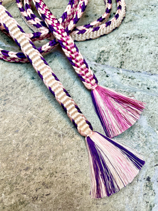 Obijime Braid Ombre Purple and White in Silk