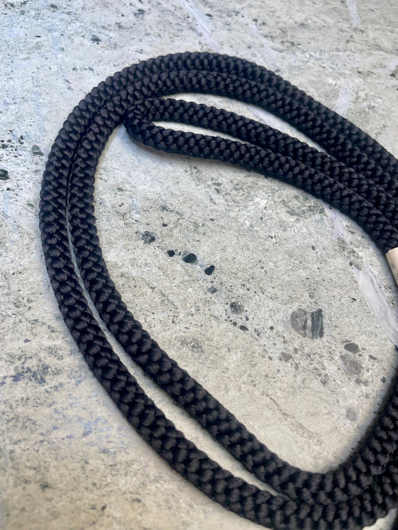 Obijime Belt Round Braid Black in Silk